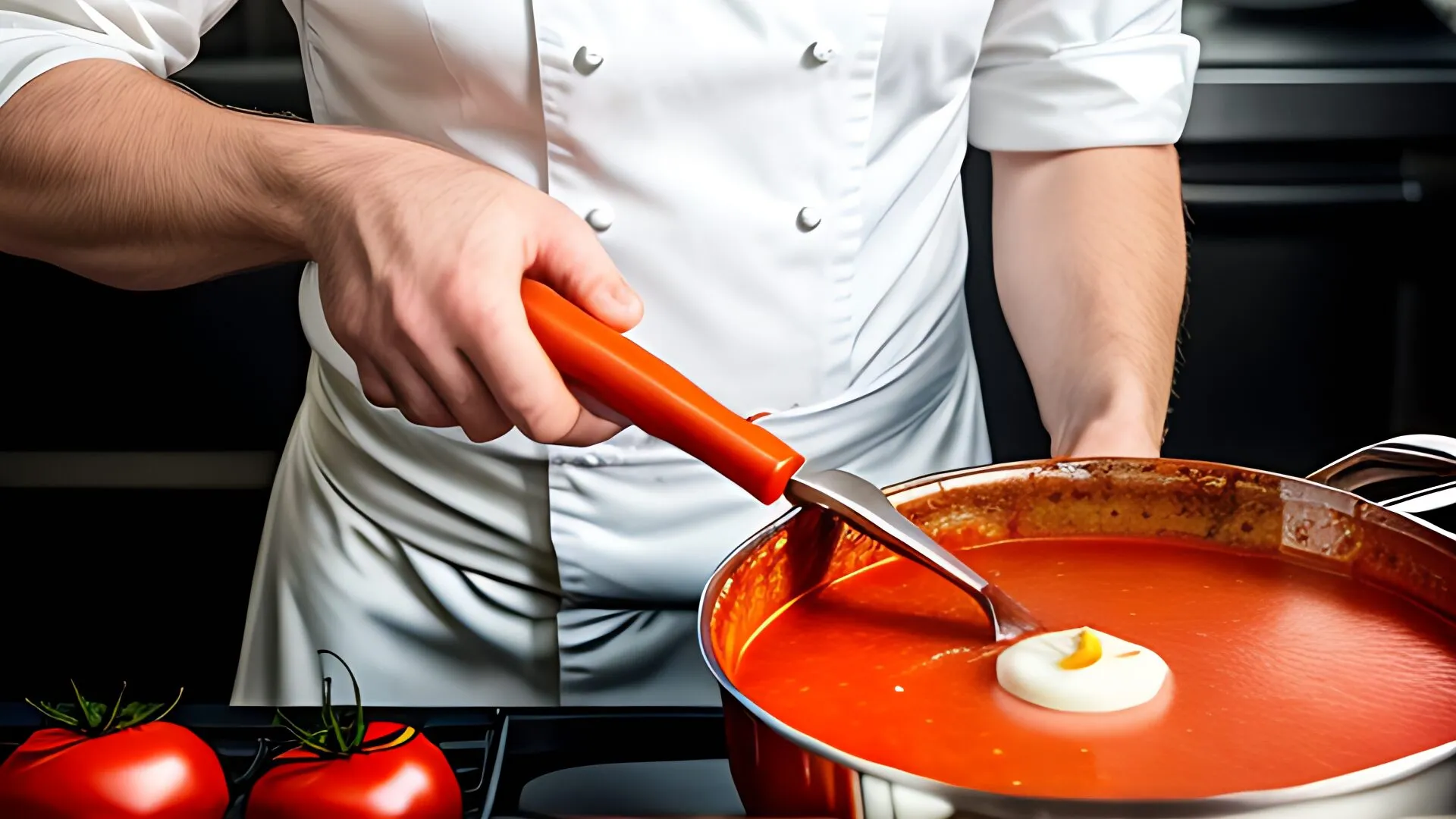 chef creating soup